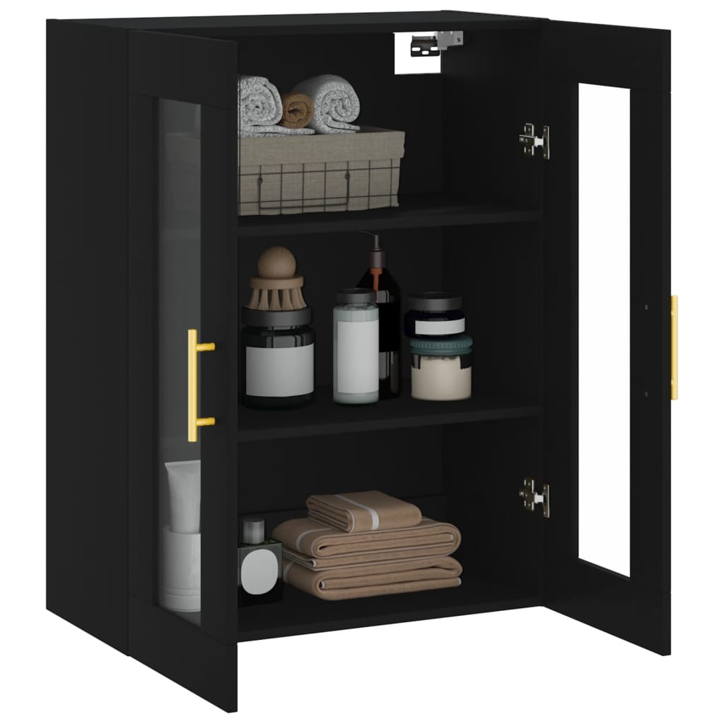 Veggskap Svart 69,5x34x90 cm