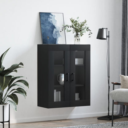 Veggskap Svart 69,5x34x90 cm