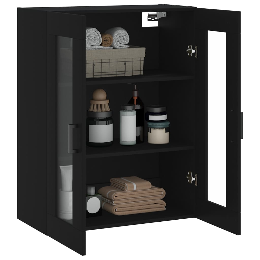 Veggskap Svart 69,5x34x90 cm