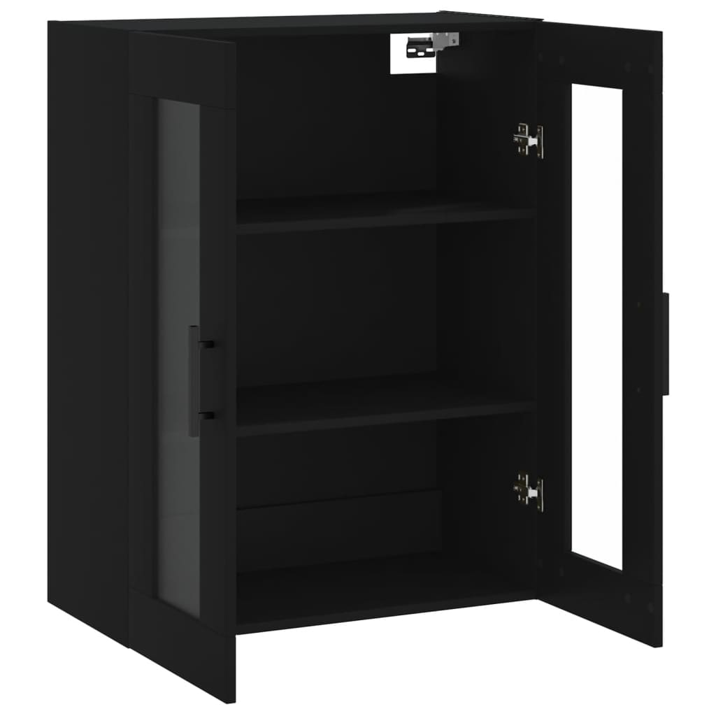 Veggskap Svart 69,5x34x90 cm