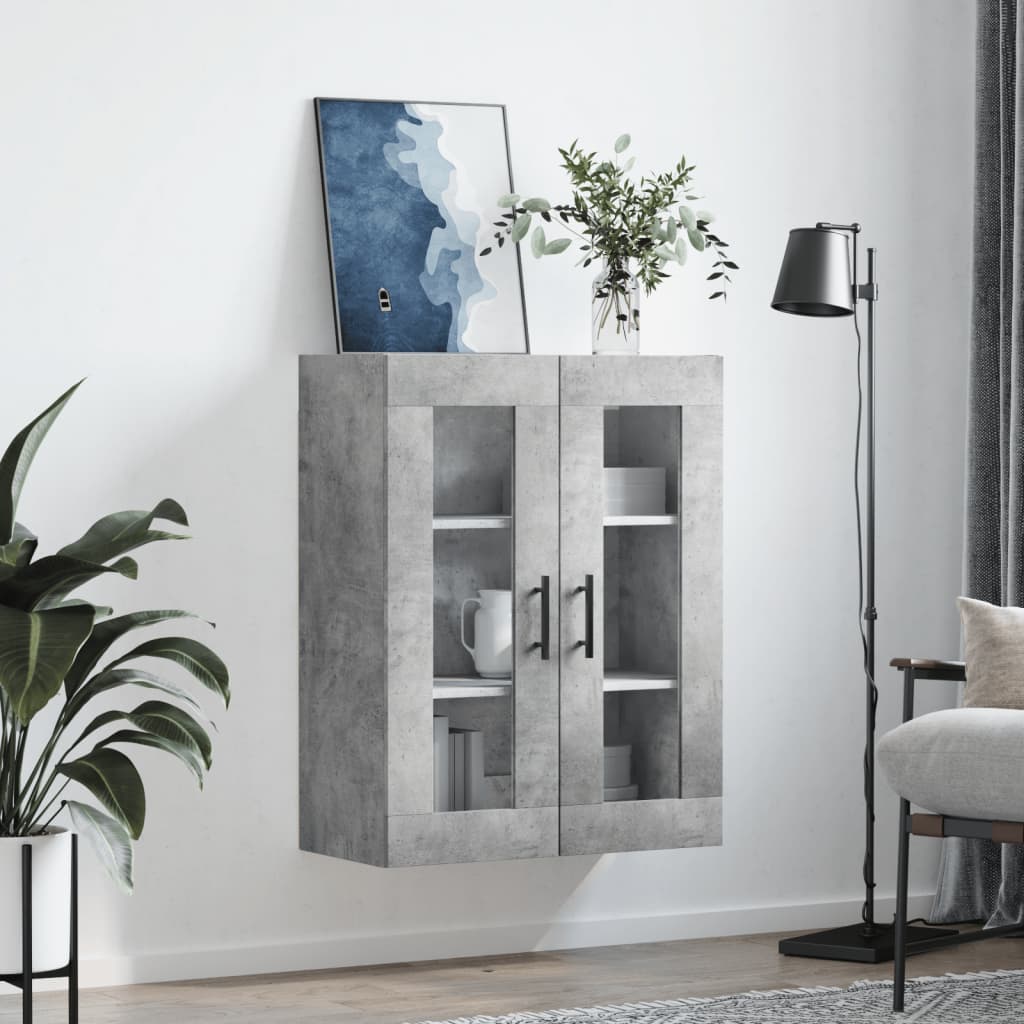 Veggskap Betonggrå 69,5x34x90 cm