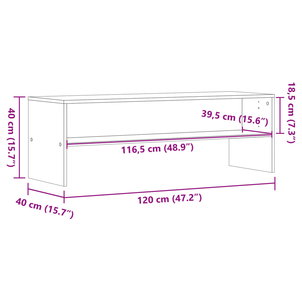 TV-Møbel Brun Eik TV-benk 120x40x40 cm
