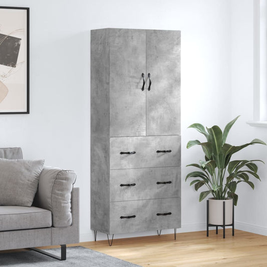 Skap Betonggrå 69,5x34x180 cm