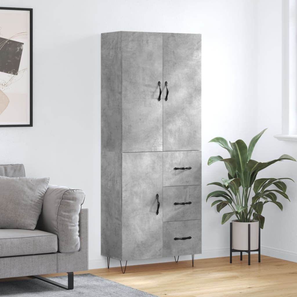 Skap Betonggrå 69,5x34x180 cm