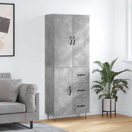 Skap Betonggrå 69,5x34x180 cm