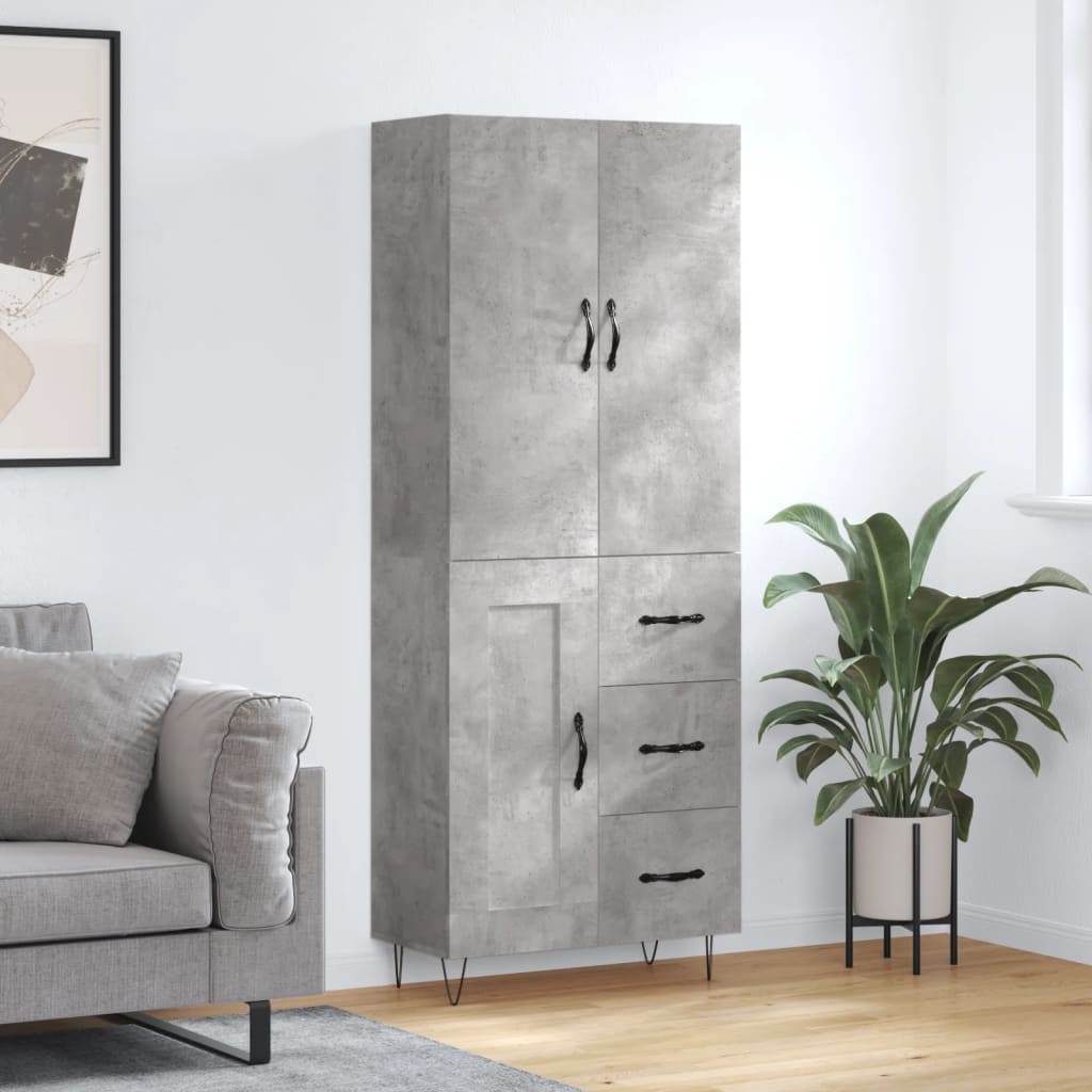 Skap Betonggrå 69,5x34x180 cm