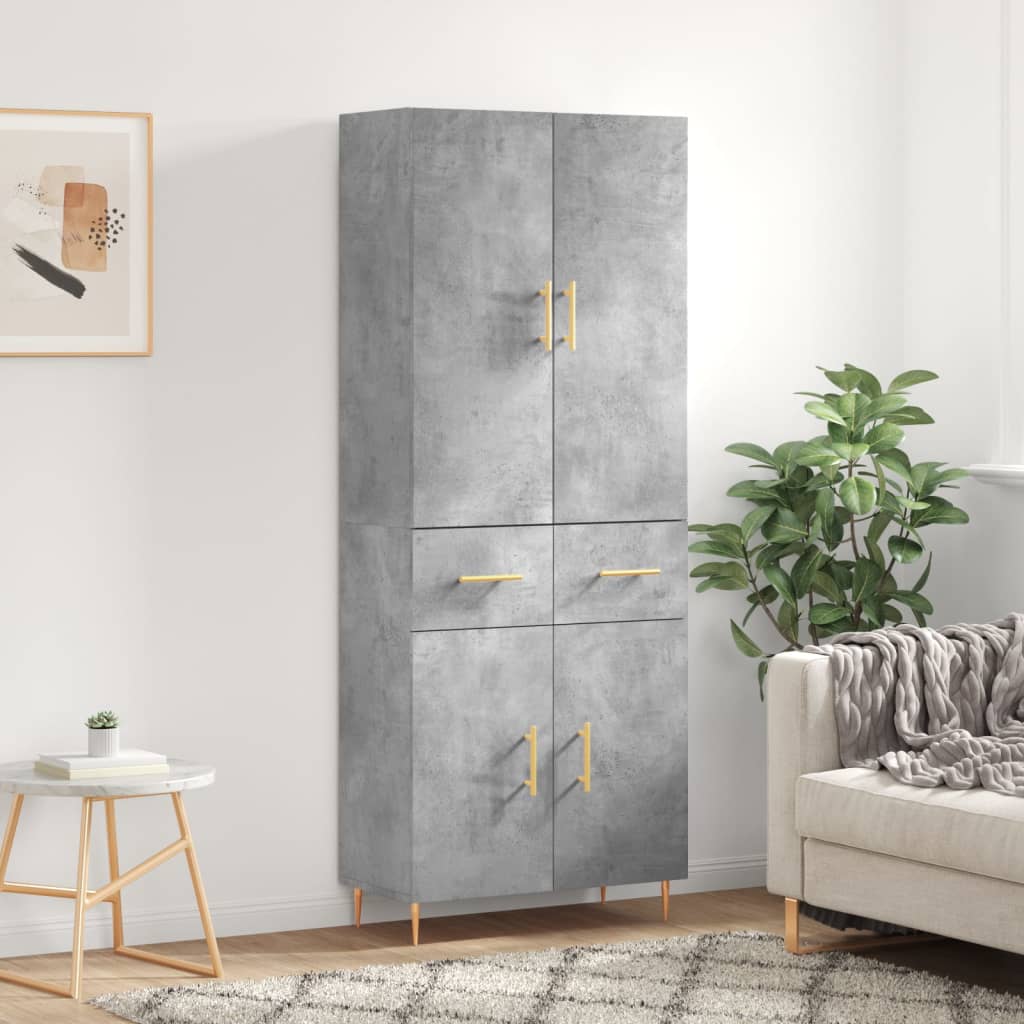 Skap Betonggrå 69,5x34x180 cm