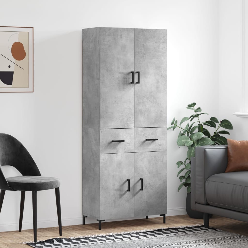 Skap Betonggrå 69,5x34x180 cm