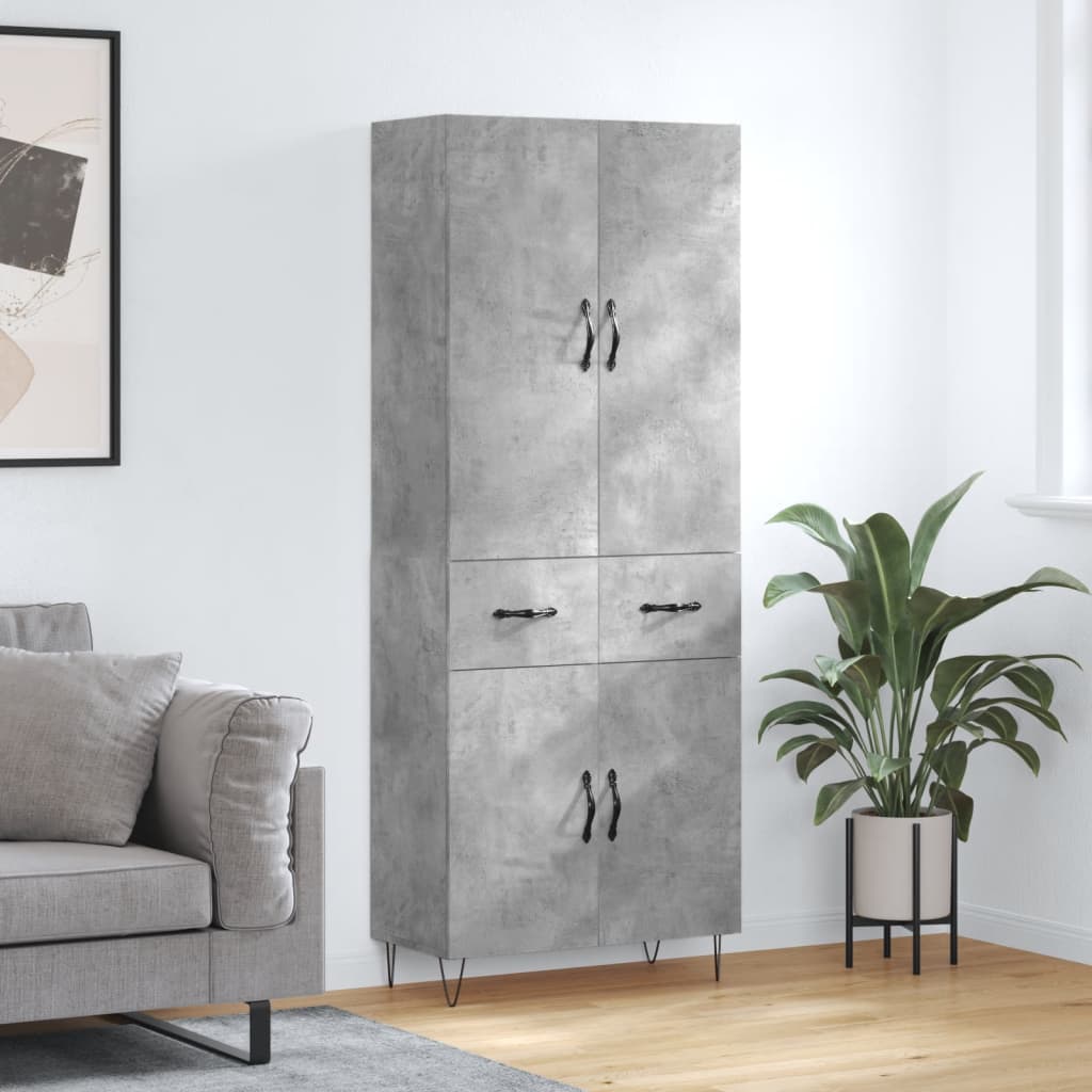 Skap Betonggrå 69,5x34x180 cm
