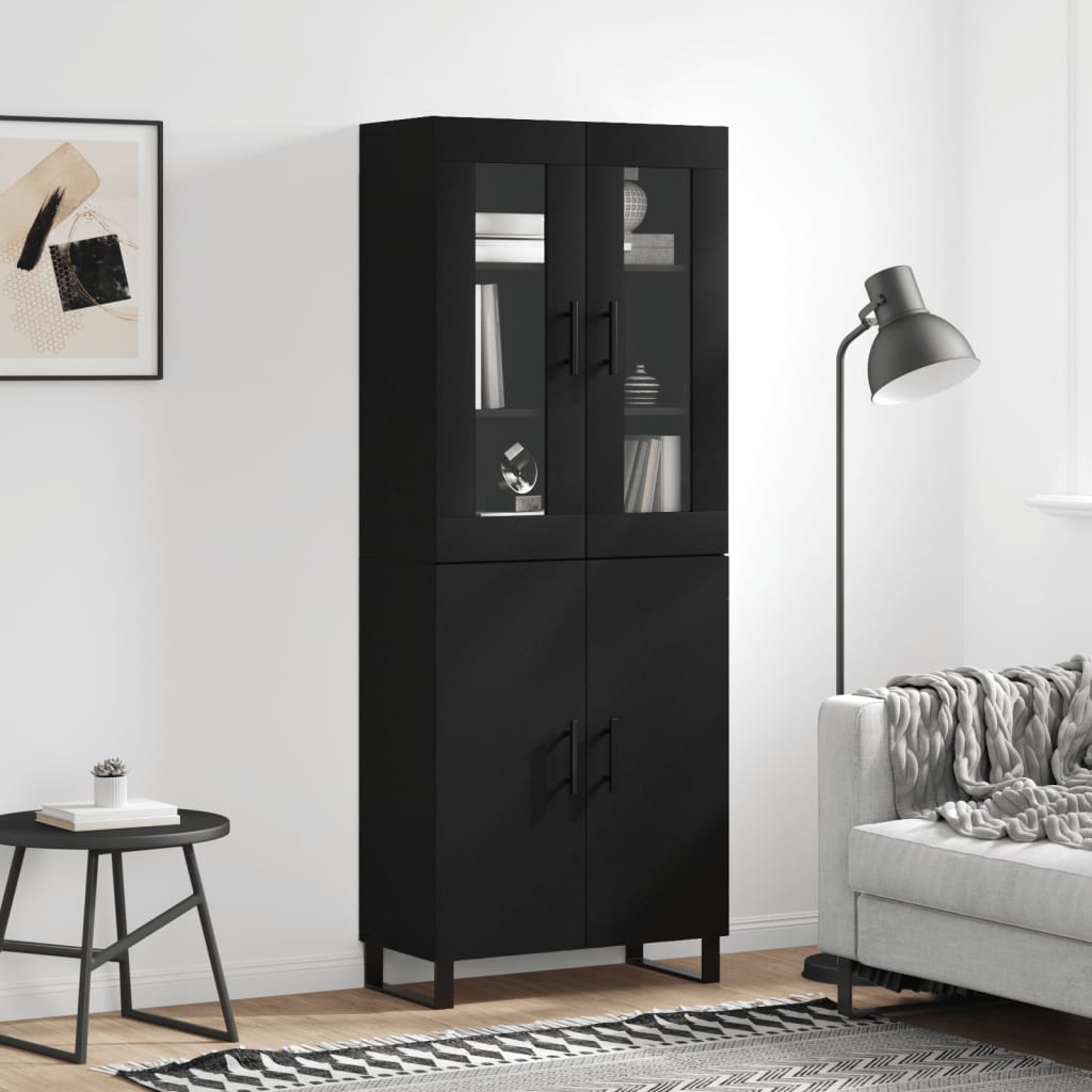 Skap Svart 69,5x34x180 cm