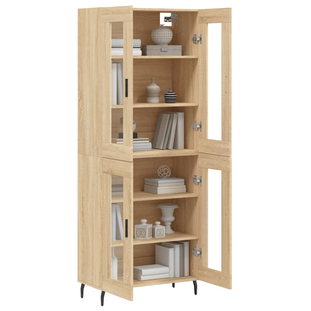 Highboard sonoma eik 69,5x34x180 cm konstruert tre