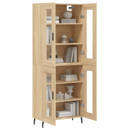 Highboard sonoma eik 69,5x34x180 cm konstruert tre