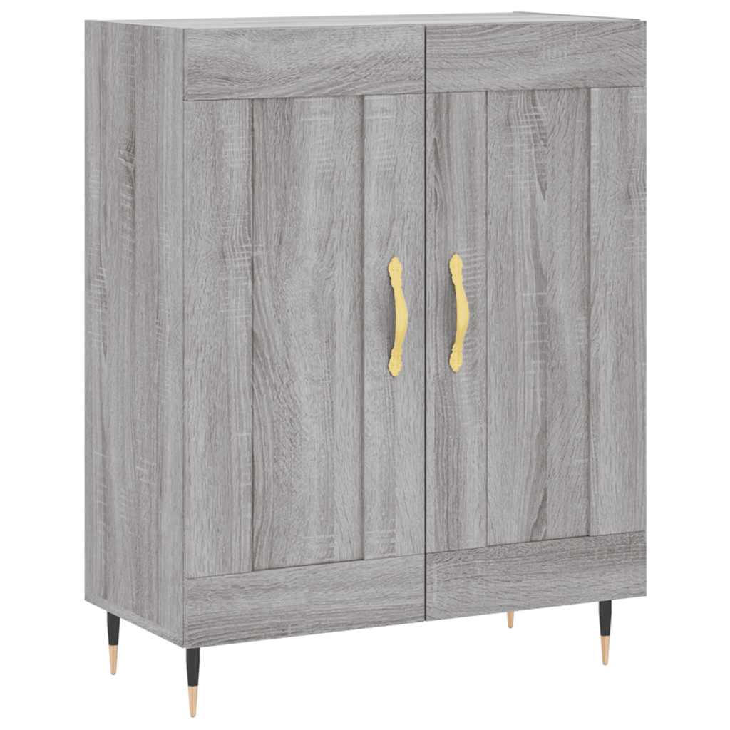 Highboard grå sonoma 69,5x34x180 cm konstruert tre