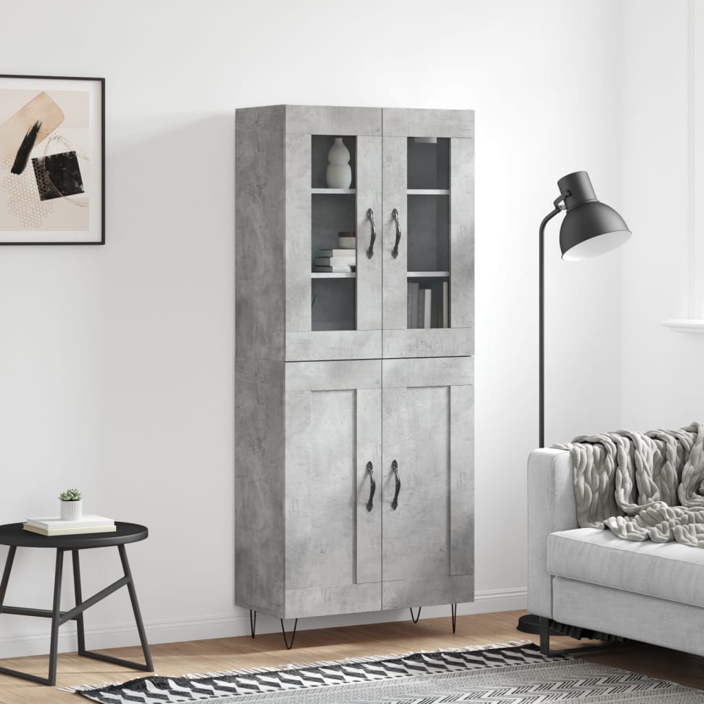 Skap Betonggrå 69,5x34x180 cm
