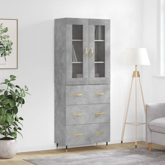 Skap Betonggrå 69,5x34x180 cm
