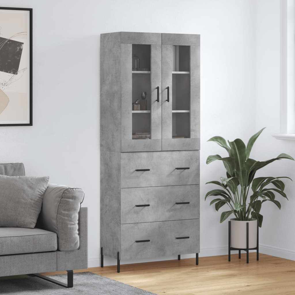 Skap Betonggrå 69,5x34x180 cm
