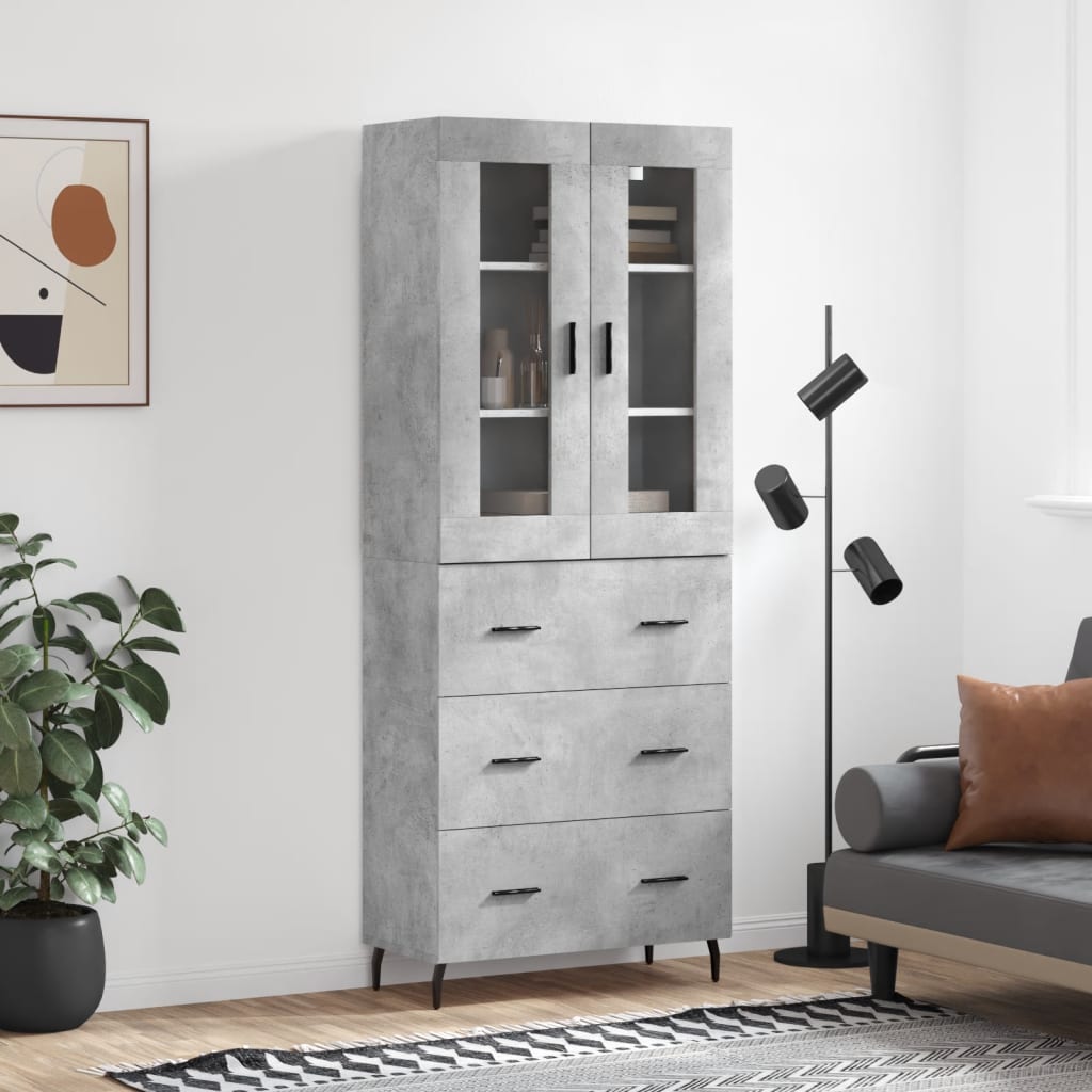 Skap Betonggrå 69,5x34x180 cm