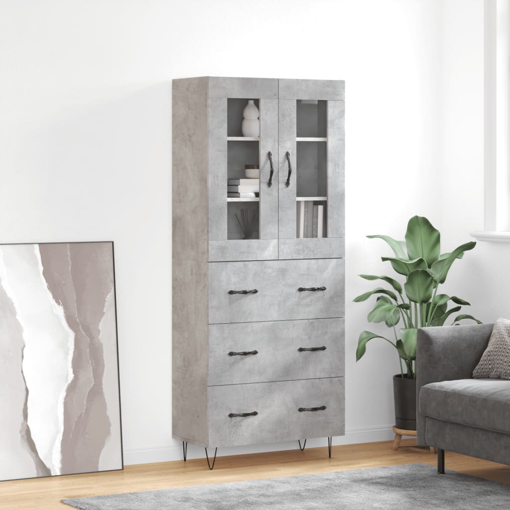 Skap Betonggrå 69,5x34x180 cm