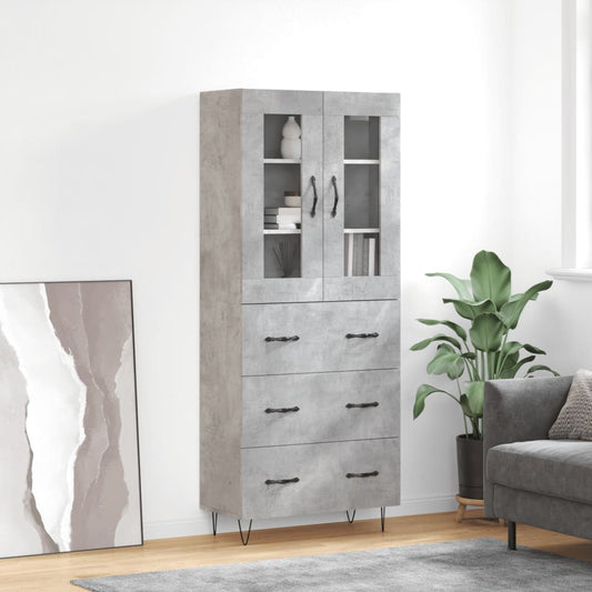 Skap Betonggrå 69,5x34x180 cm