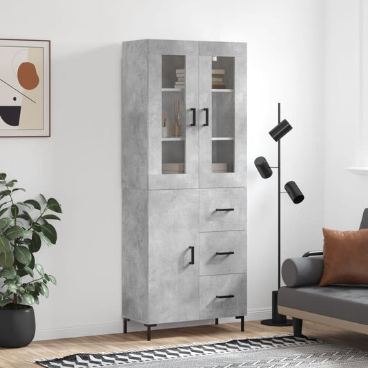 Skap Betonggrå 69,5x34x180 cm