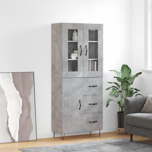 Skap Betonggrå 69,5x34x180 cm
