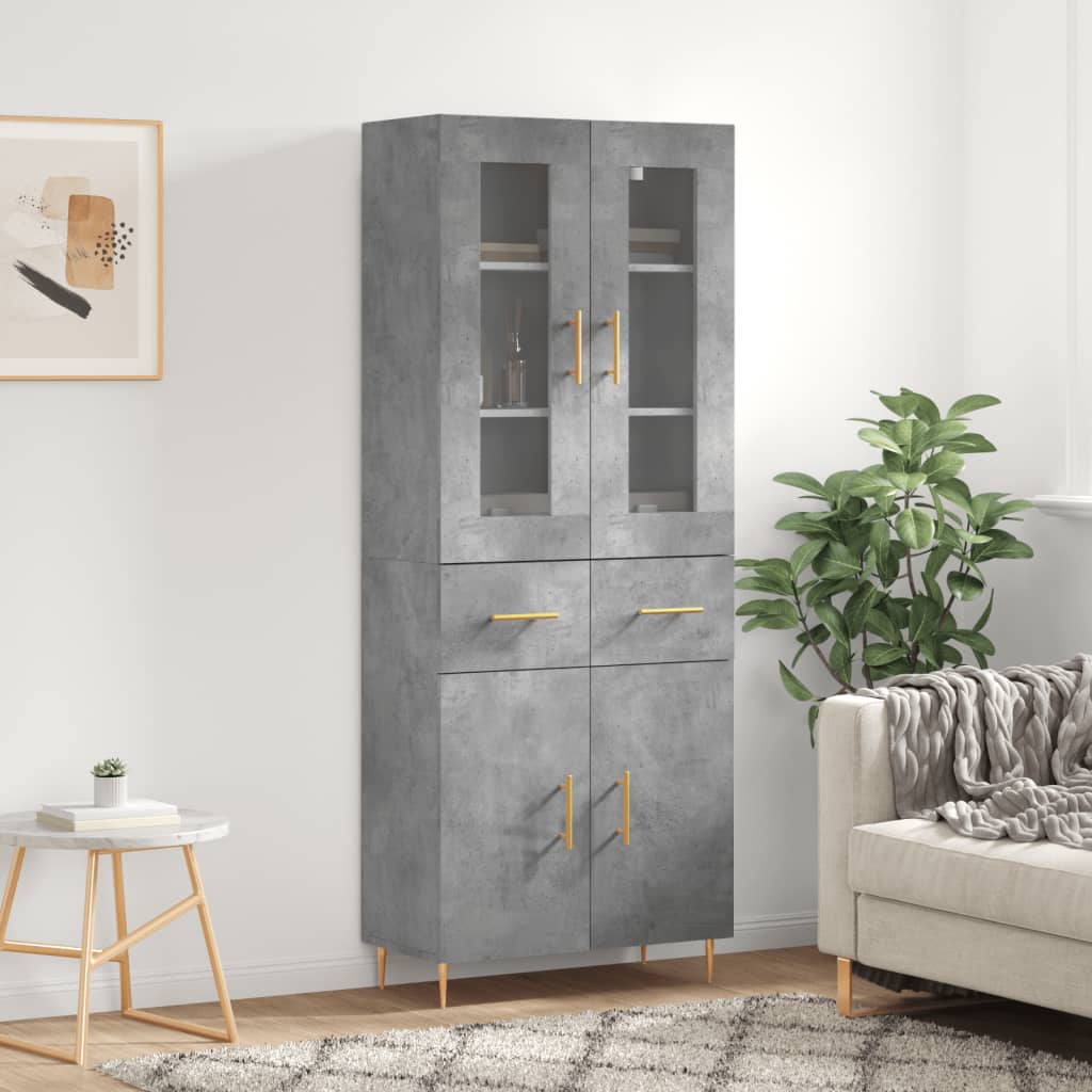 Skap Betonggrå 69,5x34x180 cm