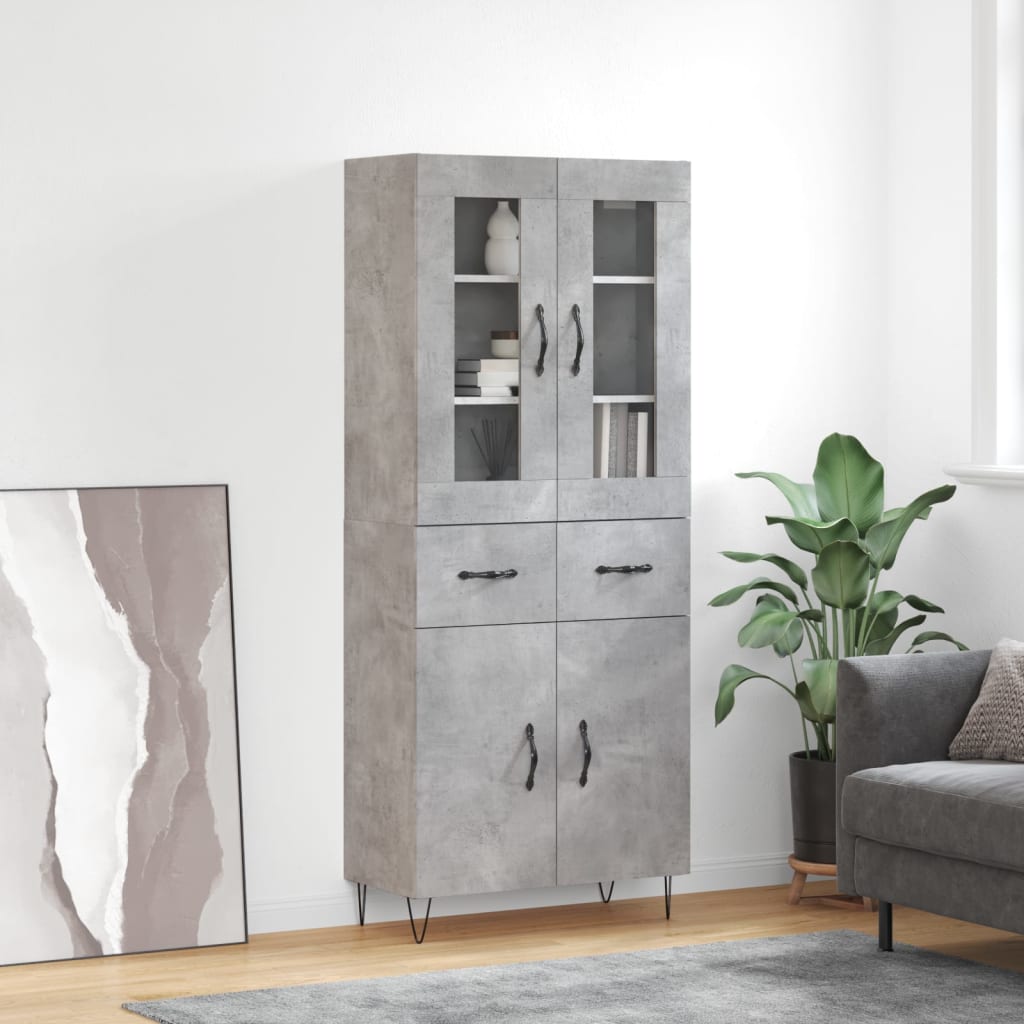 Skap Betonggrå 69,5x34x180 cm