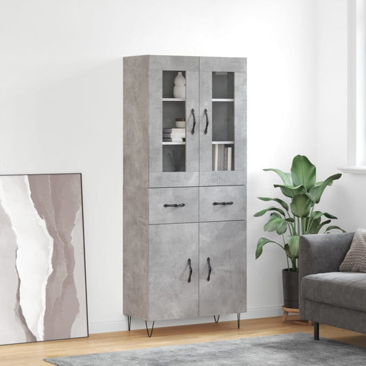 Skap Betonggrå 69,5x34x180 cm