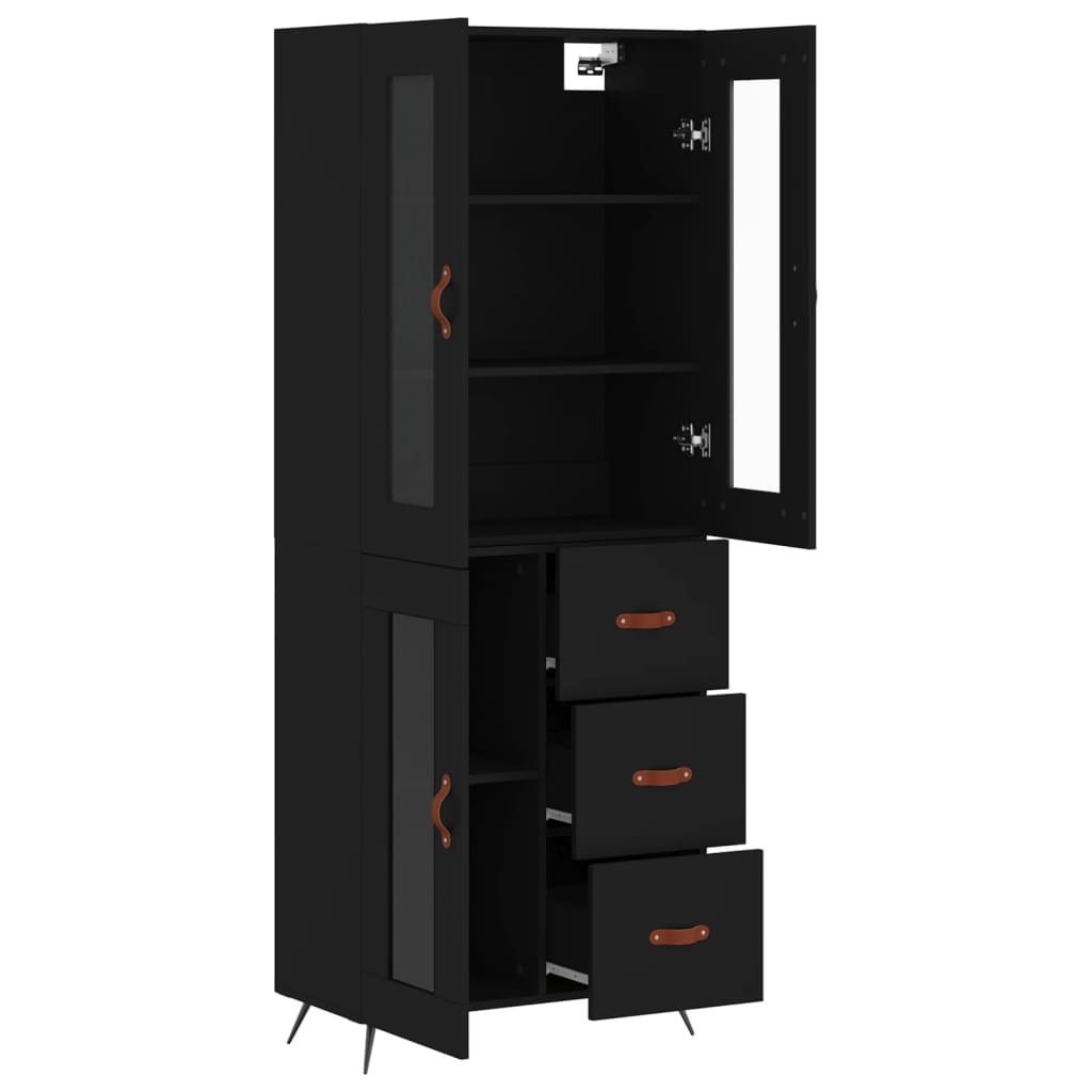 Skap Svart 69,5x34x180 cm