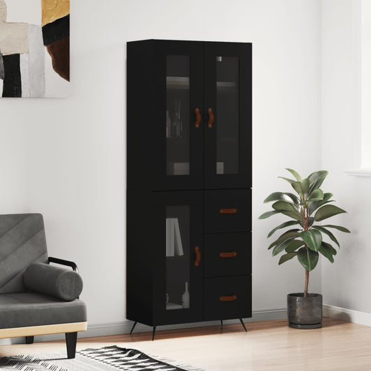 Skap Svart 69,5x34x180 cm