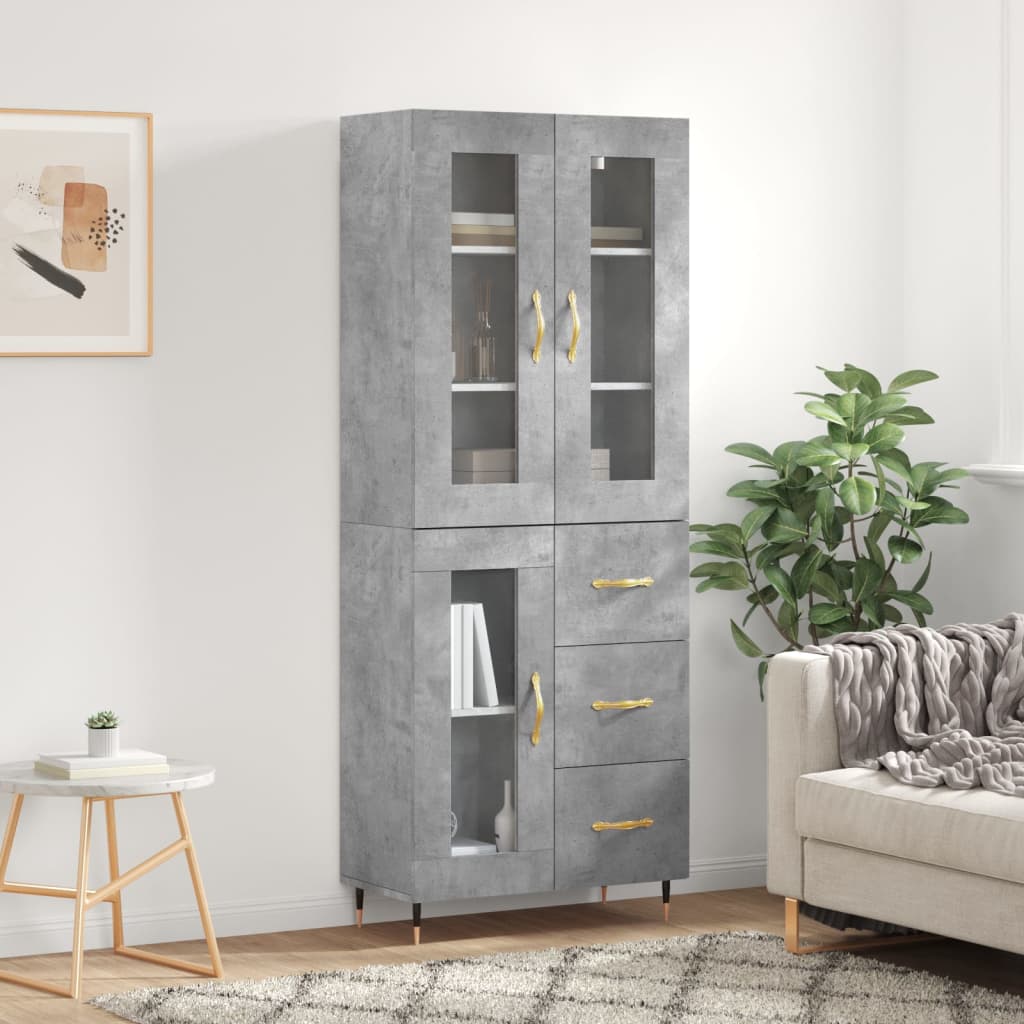 Skap Betonggrå 69,5x34x180 cm