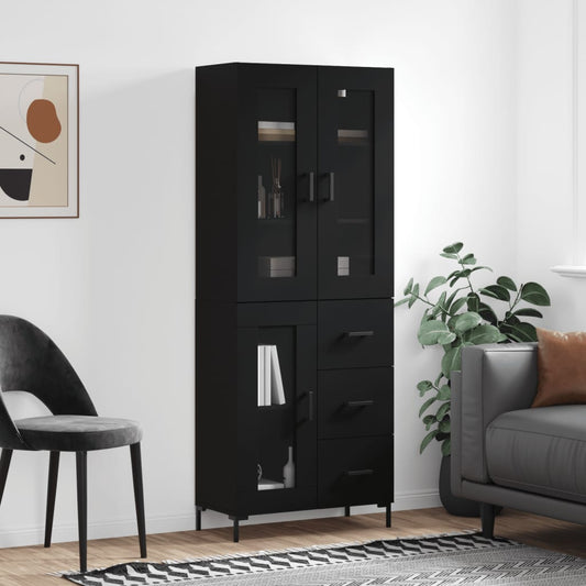 Skap Svart 69,5x34x180 cm