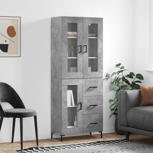 Skap Betonggrå 69,5x34x180 cm