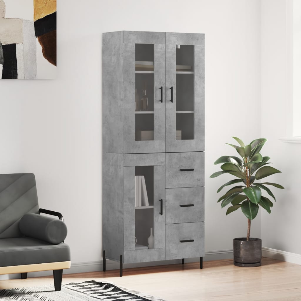 Skap Betonggrå 69,5x34x180 cm