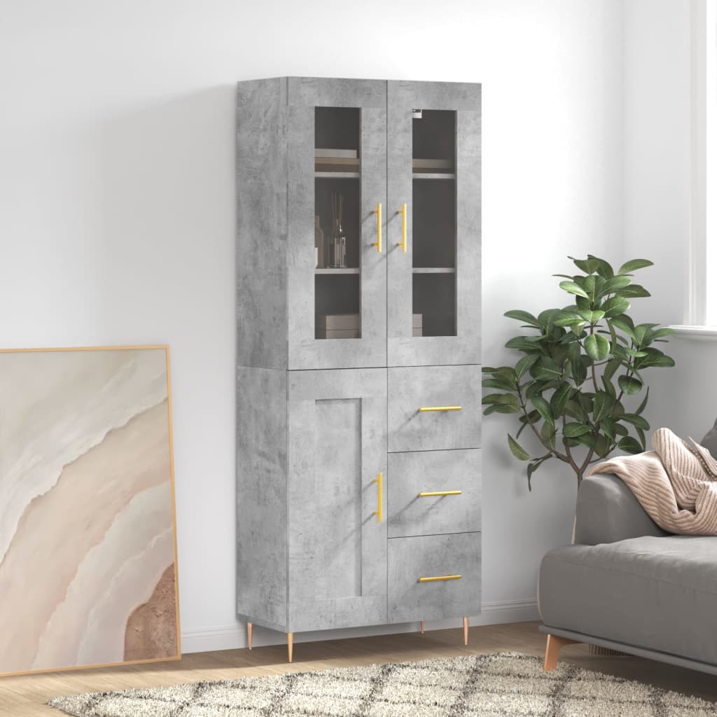 Skap Betonggrå 69,5x34x180 cm
