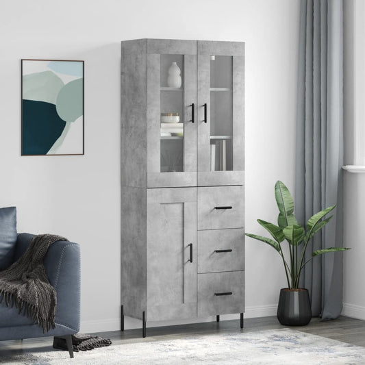 Skap Betonggrå 69,5x34x180 cm