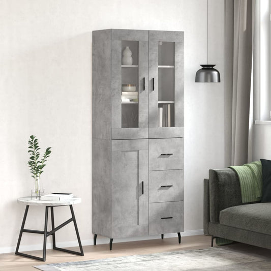 Skap Betonggrå 69,5x34x180 cm