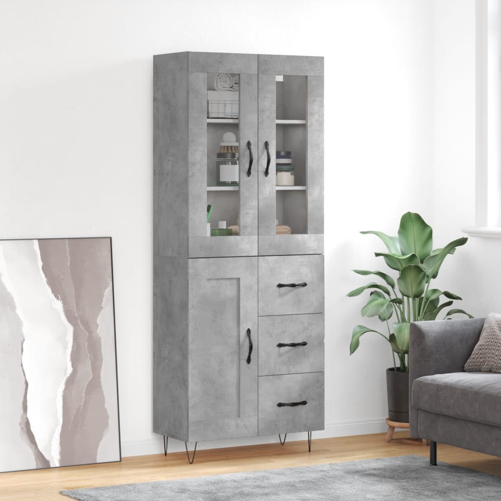Skap Betonggrå 69,5x34x180 cm