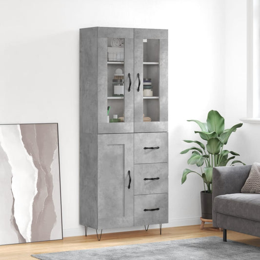 Skap Betonggrå 69,5x34x180 cm