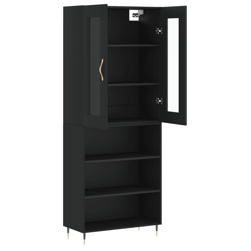 Skap Svart 69,5x34x180 cm