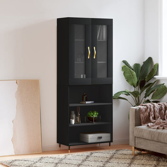 Skap Svart 69,5x34x180 cm
