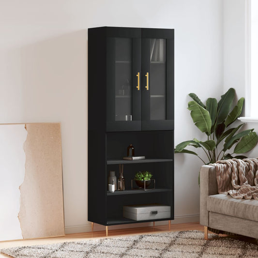 Skap Svart 69,5x34x180 cm