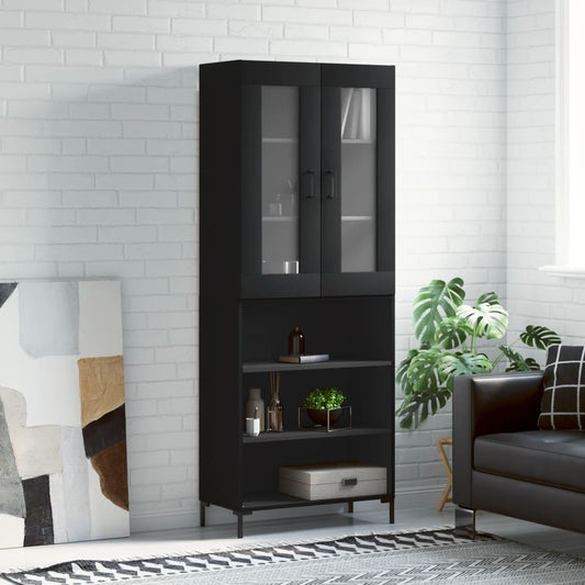 Skap Svart 69,5x34x180 cm