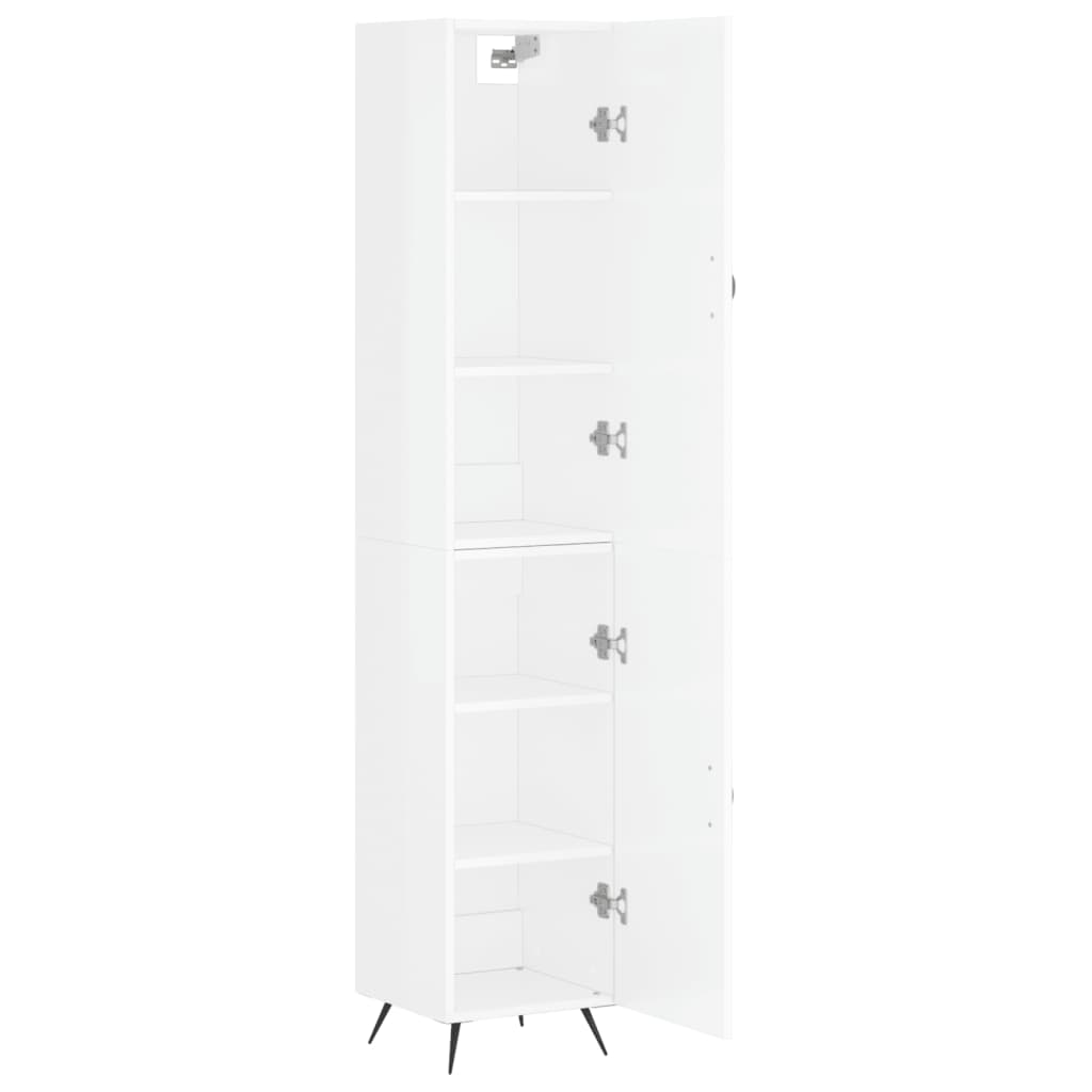 Skap Høyglans Hvit 34,5x34x180 cm