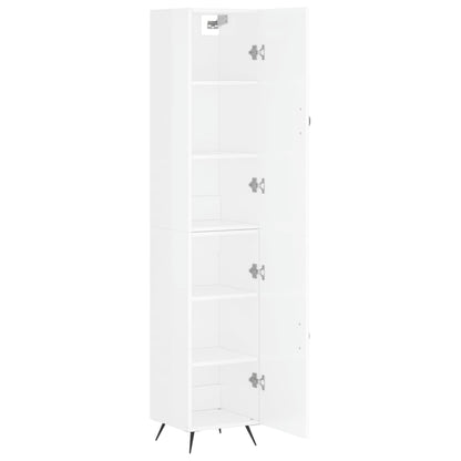 Skap Høyglans Hvit 34,5x34x180 cm