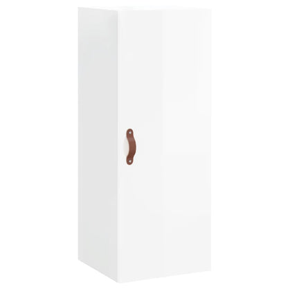 Skap Høyglans Hvit 34,5x34x180 cm