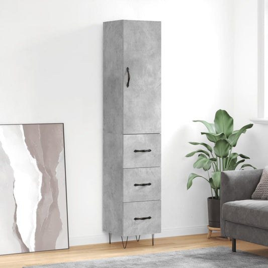 Skap Betonggrå 34,5x34x180 cm