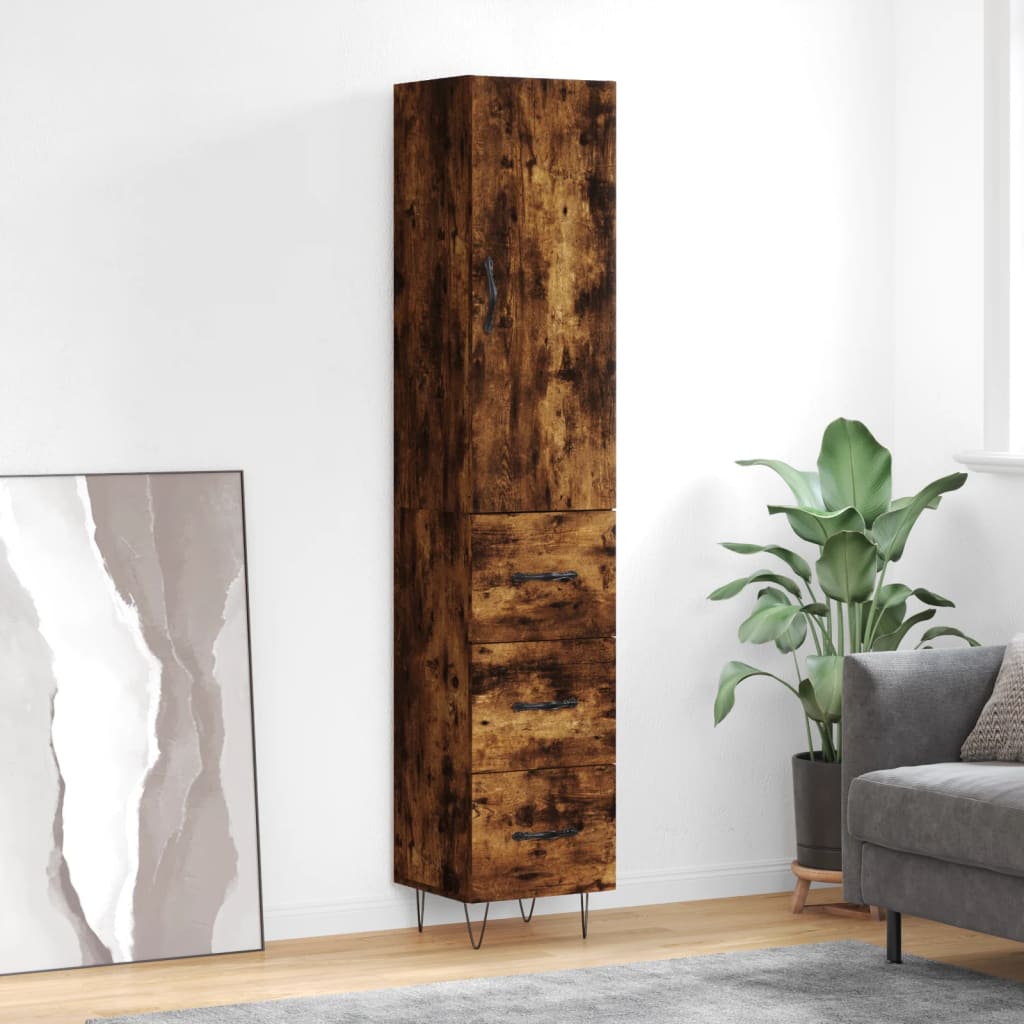 Skap Røkt Eik 34,5x34x180 cm