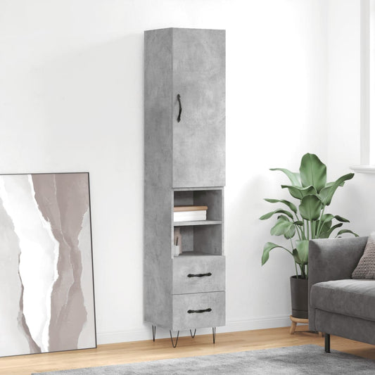 Skap Betonggrå 34,5x34x180 cm