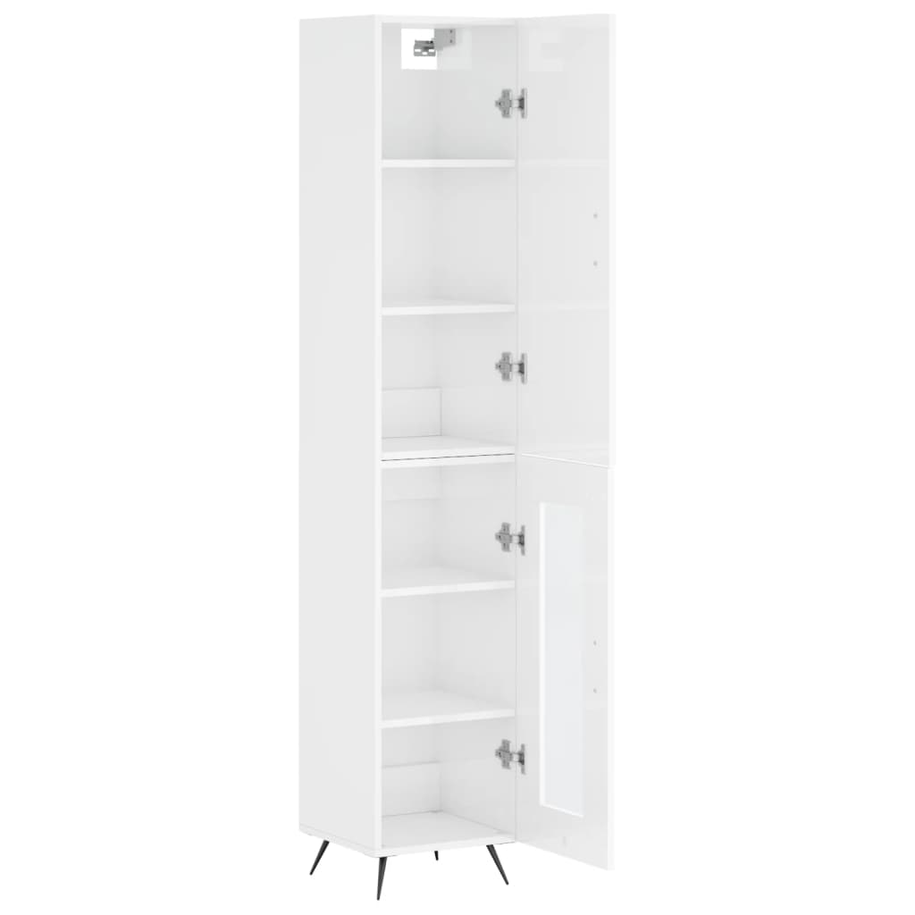 Skap Høyglans Hvit 34,5x34x180 cm